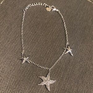 Touchstone Crystal Silver Starfish Ankle Bracelet